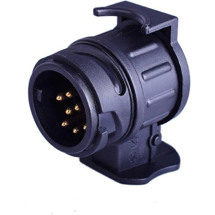Adaptor remorca 13 pini la 7 pini, negru, 12/24V, dimensiuni 7x4.5x5cm