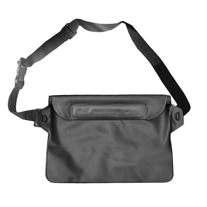 Vízálló övtáska kültéri sportokhoz, 22x22 cm, PVC védelem, állítható szíj