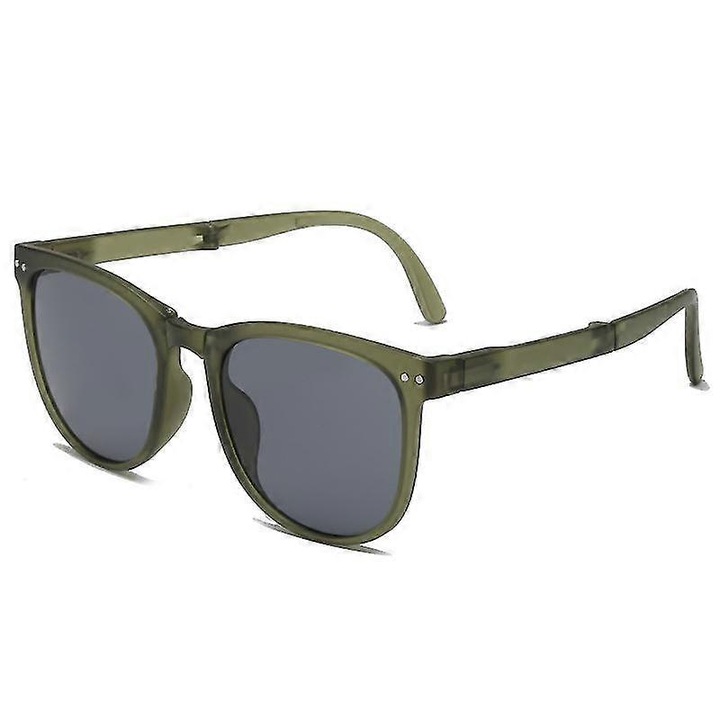 Ochelari de soare pliabili unisex, protectie UV400, stil retro, verde