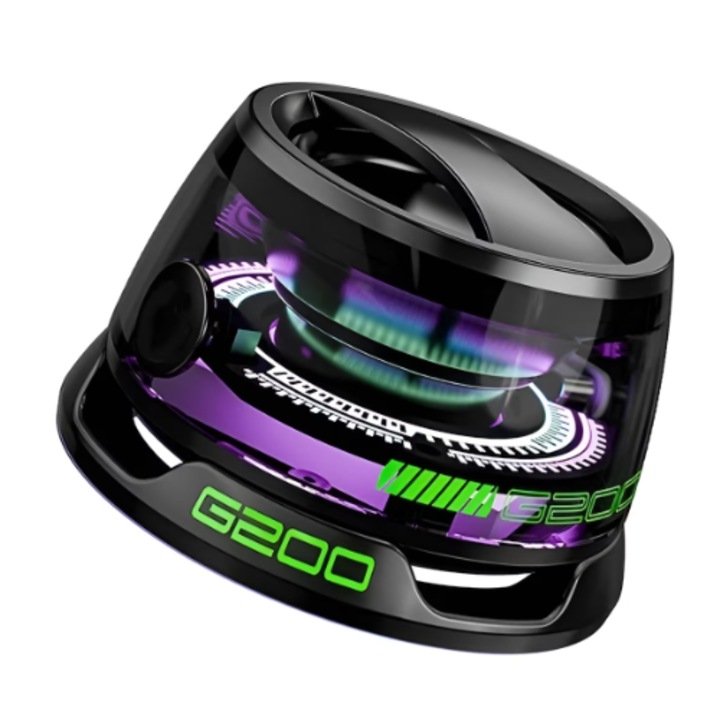 Преносима колонка, Колонка за телефон, Bluetooth Victiny® G200, 5W, захващане MagSafe & магнитен пръстен, стойка за телефон 2 в 1, RGB, до 6 часа автономност, съвместима с Apple/Android, HD аудио с 40 мм широколентов говорител, двоен звук, компактна