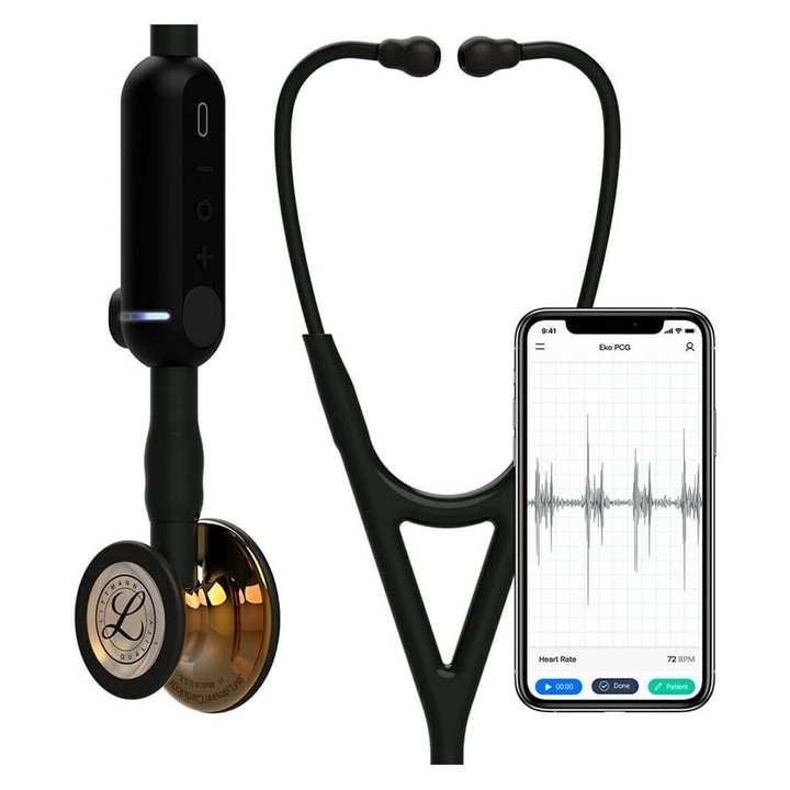 Stetoscop electronic 3M™ Littmann® CORE Digital, Negru, capsula cupru (Black/High-Polish Copper)