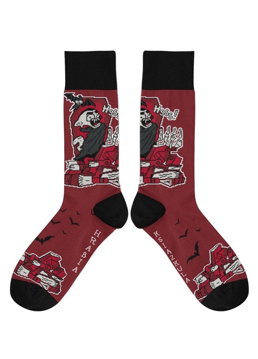 Sosete barbati, Molom, Bumbac - 43794, Rosu/Negru