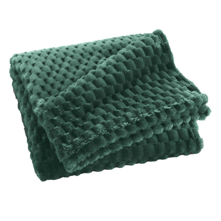 Patura din flanel 125 x 150 cm FROSTY, verde - verde