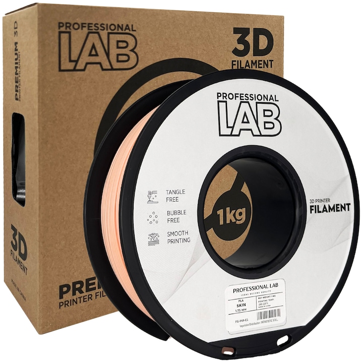 Rola filament, PLA Piele, 1kg, Professional Lab PLA Skin, diametru 1.75mm, compatibil cu majoritatea imprimantelor 3D FDM