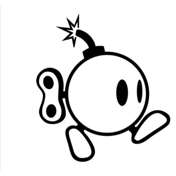 Sticker decorativ auto, Bomb, 18x16 cm, negru