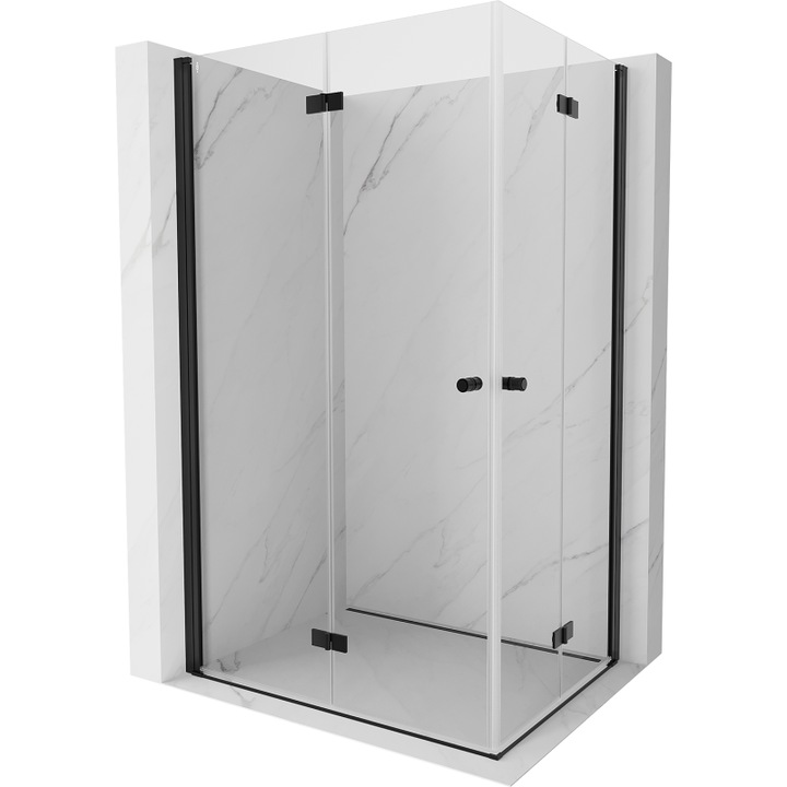 Mexen Mist-F Duo cabina de dus plianta 120 x 110 cm, transparenta, neagra - 8A6-120L-110P-70-00