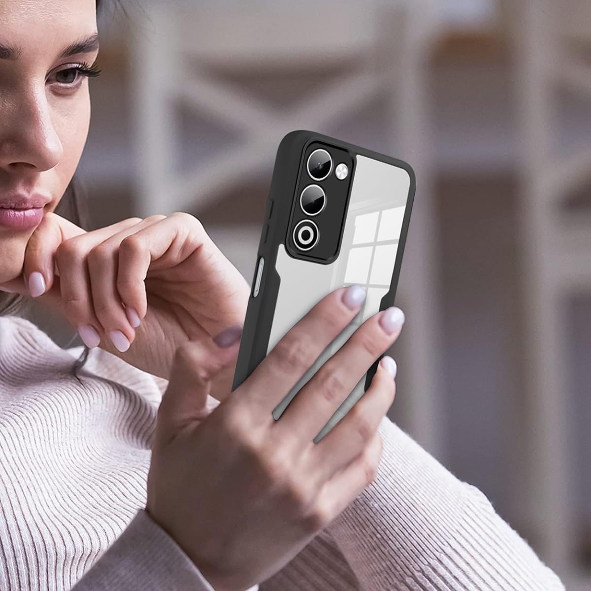 Set 360: Husa cu folie integrata pentru Oppo A5 4G, 5G, Oppo A5m Protectie 360 fata / spate - negru