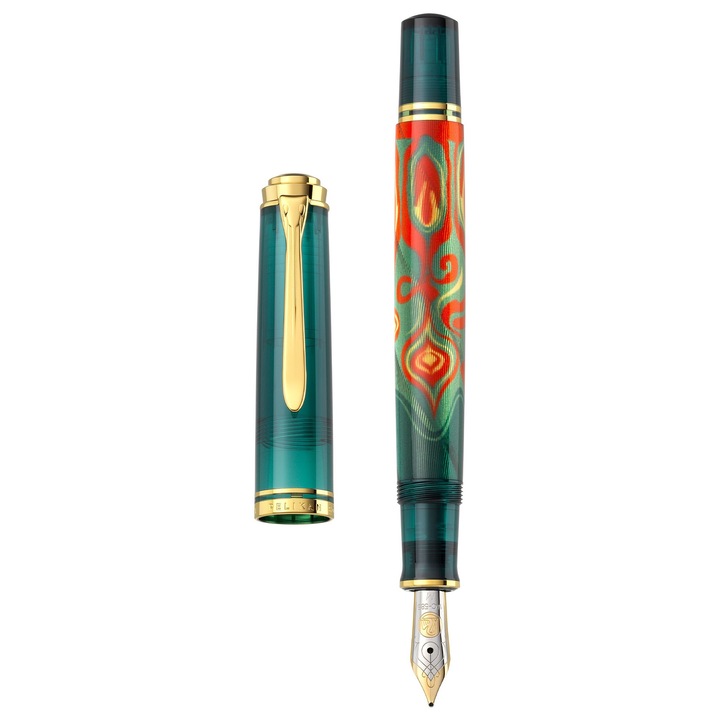 Stilou Pelikan Souveran M600 Art Collection, 14k aur, mecanism piston, F, efect hologram