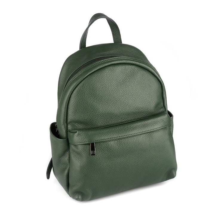 Rucsac Talida, din piele 100% naturala verde inchis, 8111