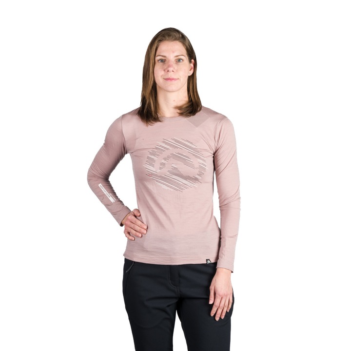 Tricou lana merino dama Aracely, Roz deschis