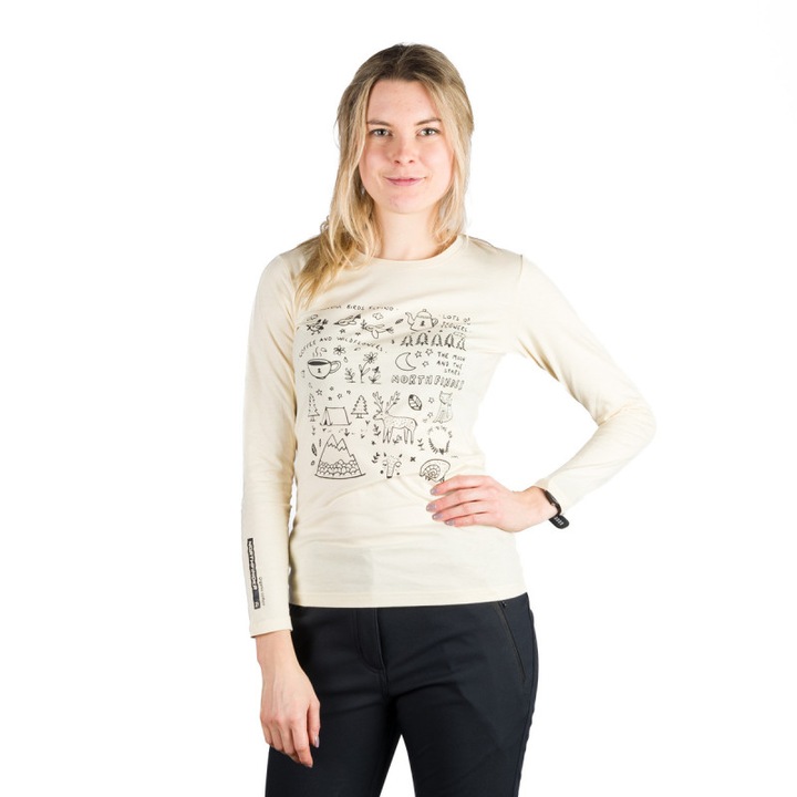 Tricou bumbac dama Riya, Alb/Crem
