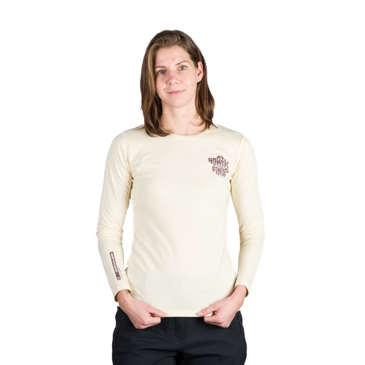 Tricou bumbac dama Hailie, Alb fildes
