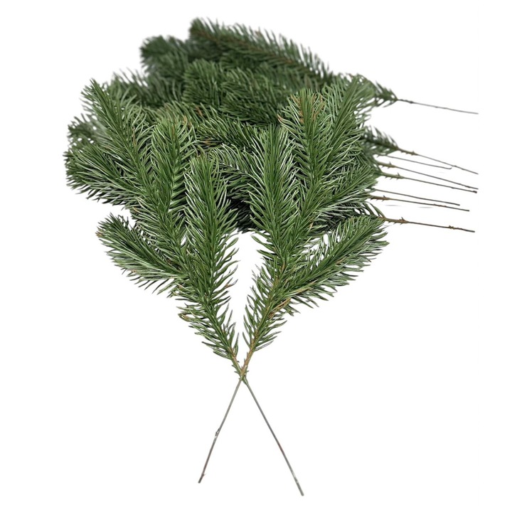 Crengute brad artificial 3D, silicon -set 10 buc