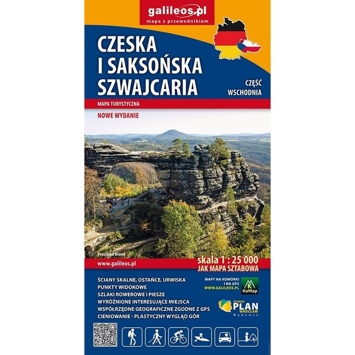 Mapa turystyczna - Czeska i Saksońska Szwajacaria