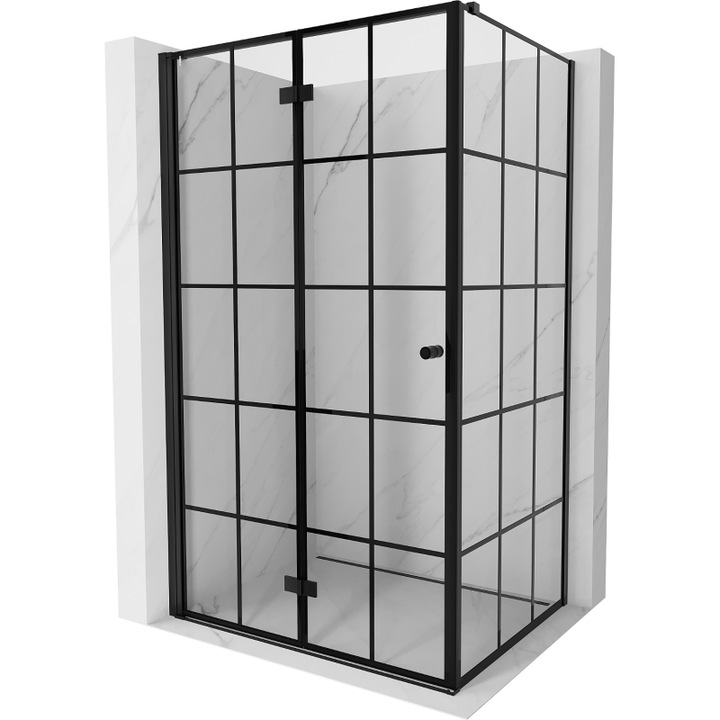 Cabina de dus pliabila Mexen Mist-F, 90x95cm, negru, 200cm, usi pliante