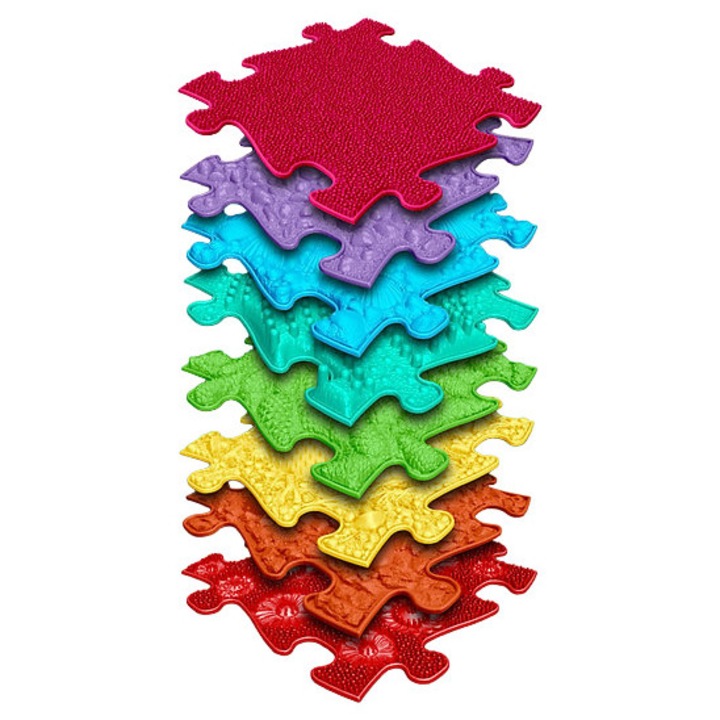 Комплект ортопедични сензорни килимчета тип пъзел "Дъга"