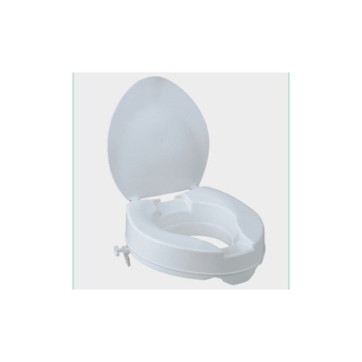 Înalțător plastic pentru toaletă, 10 cm, capac, 120 kg