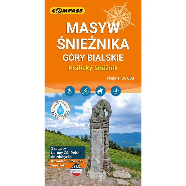 Mapa turystyczna - Masyw Śnieżnika laminowana