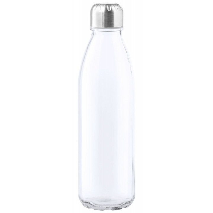 Sticla de apa, sport, 21MAR1864, 650 ml, Ø 71x258 mm, Everestus, Sticla, Otel, Alb, saculet inclus