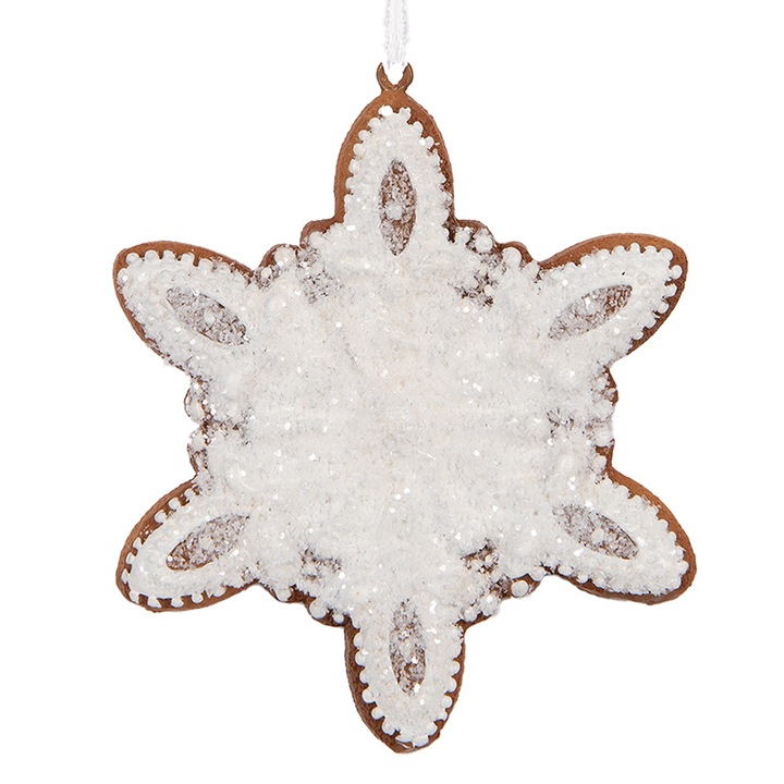 Комплект 2 орнамента от полирезин Коледна снежинка 9x1x10 см