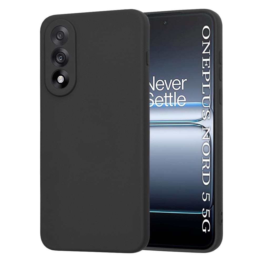Husa pentru OnePlus Nord 5, SKYDDAR INNOVATION, din Silicon Catifelat, SoftElegance, set cu sticker, Negru