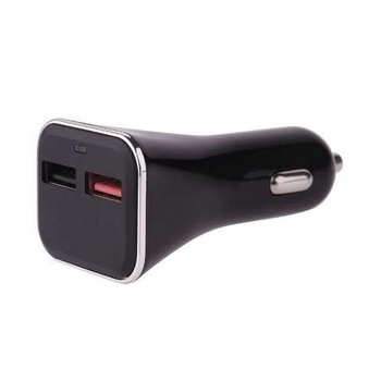Alimentator auto de la 12V/24V la 1 port USB + 1 port USB Qualcomm max. 3A, Emos Alimentator auto de la 12V/24V la 1 port USB + 1 port USB Qualcomm max. 3A, Emos