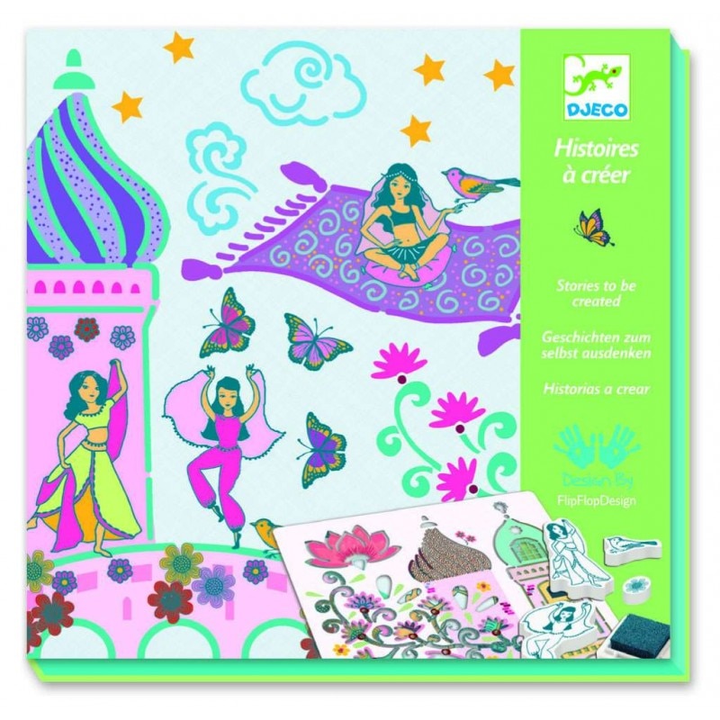 Set creativ cu stampile Djeco - Scheherezada
