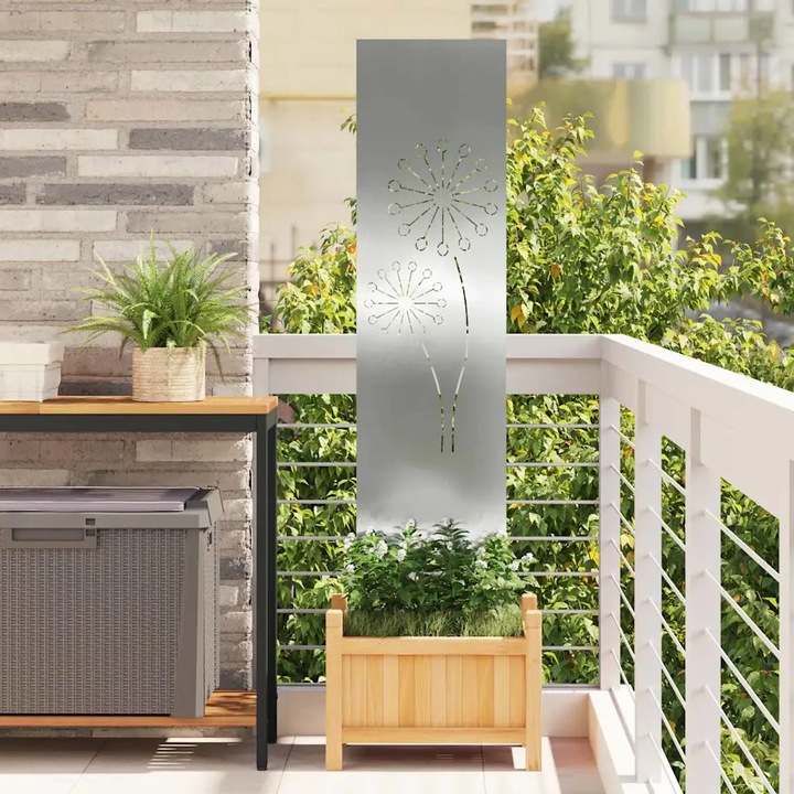Paravan de intimitate pentru gradina VidaXL, argintiu, 32x140cm