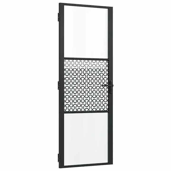 vidaXL Стъклена врата vidaXL, Черно 76 x 3.5 x 201.5 см Алуминий