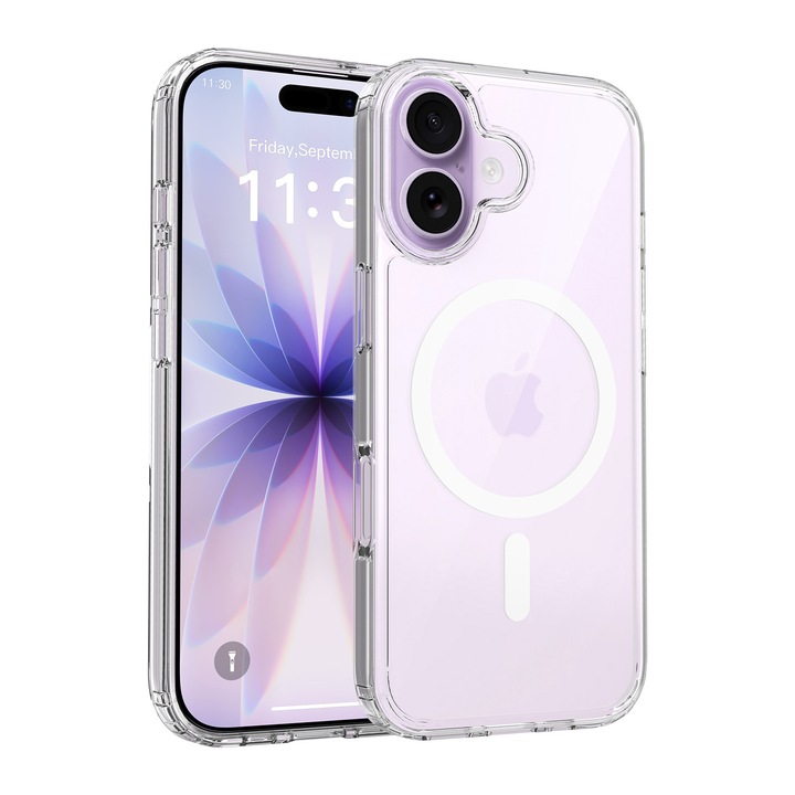 Husa transparenta magnetica pentru iPhone 17 - Compatibila cu standardul magnetic universal, cu protectie anti-soc ultra-subtire de 1.5mm. Ofera protectie superioara la caderi de 1.2m