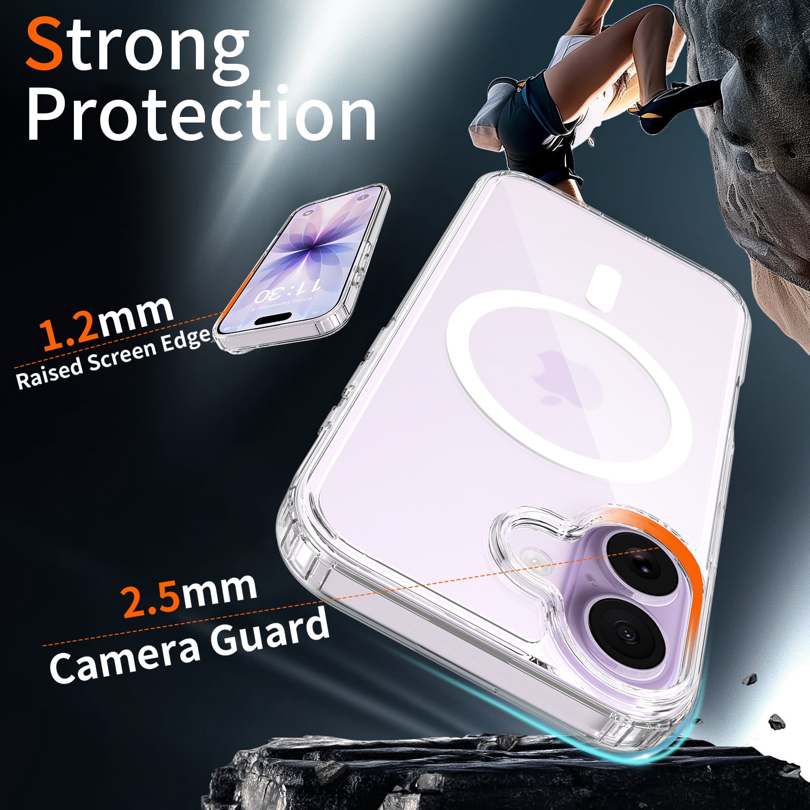 Husa transparenta magnetica pentru iPhone 17 - Compatibila cu standardul magnetic universal, cu protectie anti-soc ultra-subtire de 1.5mm. Ofera protectie superioara la caderi de 1.2m