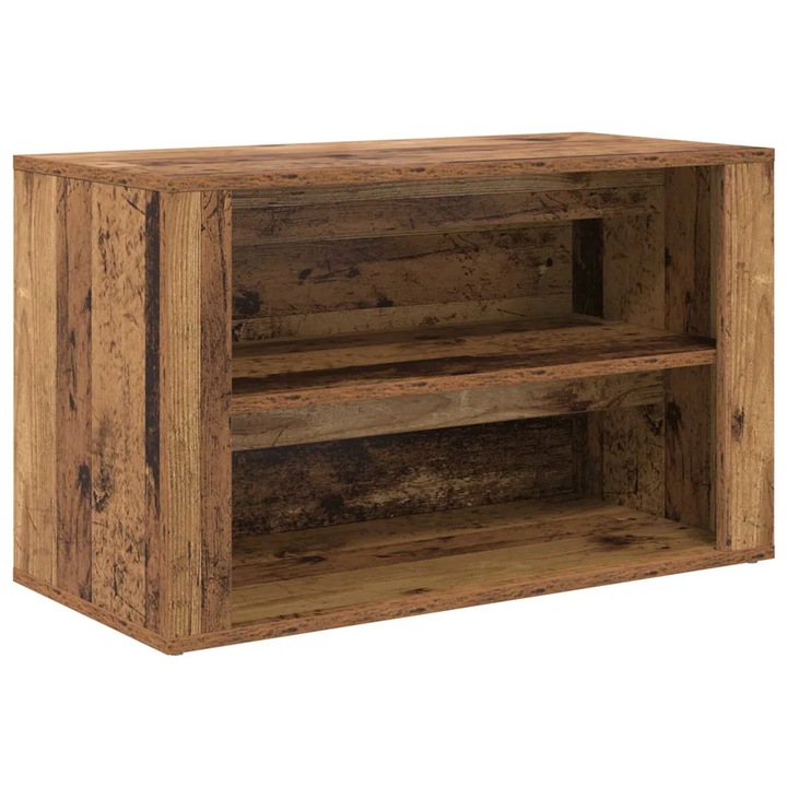 vidaXL Cipőtartó polcokkal tárolóval Régi fa 75 x 35 x 45 cm Faanyag 881015