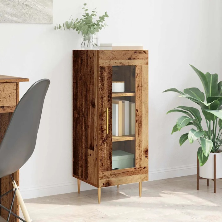 Bufet, VidaXL, lemn, 34x34.5x90 cm, maro, picioare stabile