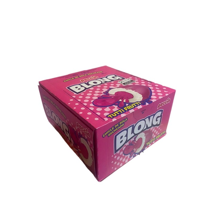 Guma de mestecat Blong Tutti Frutti Peccin, umplutura de fructe, 40 buc x 5 gr