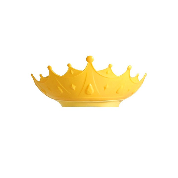 Детска козирка за баня, Comando Kids, Регулируема, Миеща се, Нетоксични материали, Без мирис, Размери 15x13см, Модел Корона, Жълт