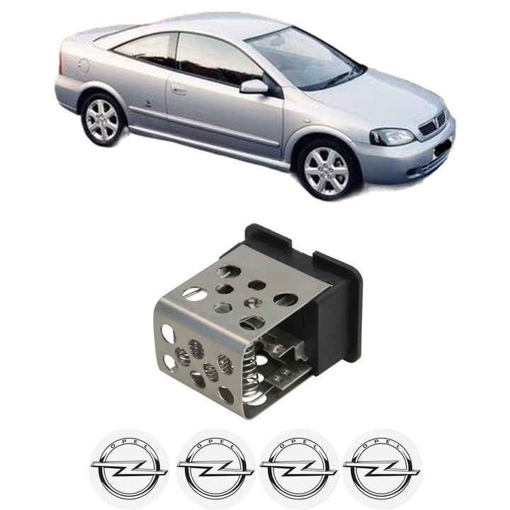 Rezistenta trepte ventilator aeroterma OPEL ASTRA G Coupe (T98) din 2000-2005, rezistor ventilator habitaclu auto, 4x Stickere Auto cu OPEL