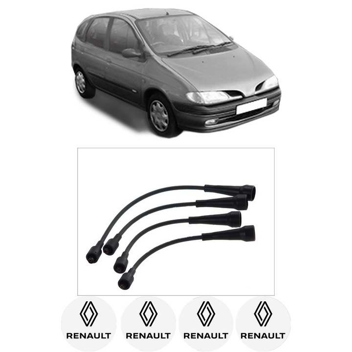 Set fise bujii aprindere RENAULT MEGANE Scénic (JA0/1_) 2.0 i (JA02, JA0G) F3R 796, F3R 791, F3R 750, F3R 751, F3R 797, F3R 798 KW 80 CP 109 CMC 1998 din 1999-1999, auto, Bosch, 4 Stickere auto cu RENAULT