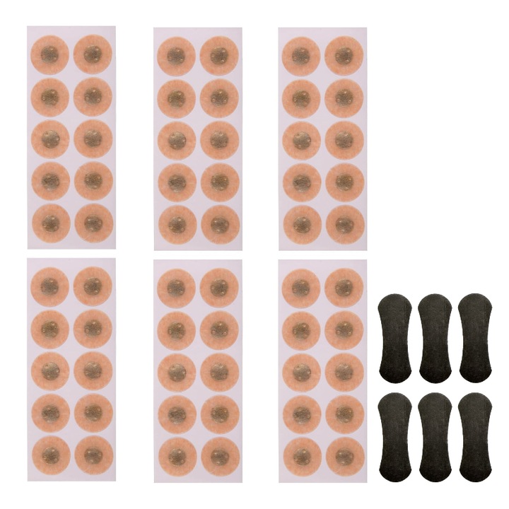 Plasturi cu magnet pentru dilatator nazal 60 rezerve de benzi magnetice, 6 benzi nazale incluse，Rezistenti la umezeala si confortabili