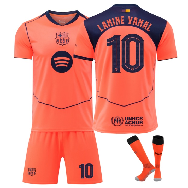 Спортна екипировка деца Barcelona Yamal Fotbal Tricou Set, YSHT, Оранжев, Оранжев