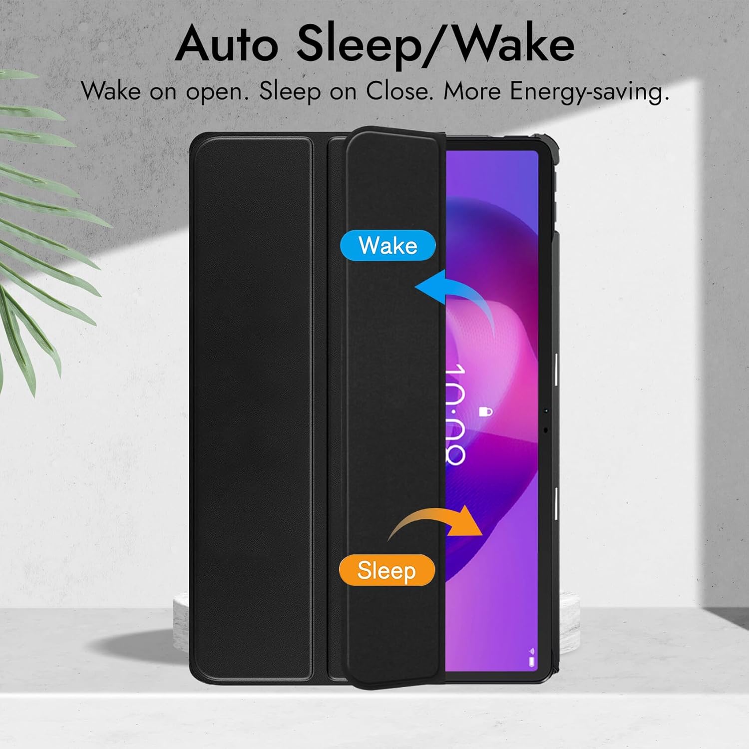 Husa pentru Lenovo Idea Tab 11 tip stand functie sleep/wake-up, protectie 360 - negru