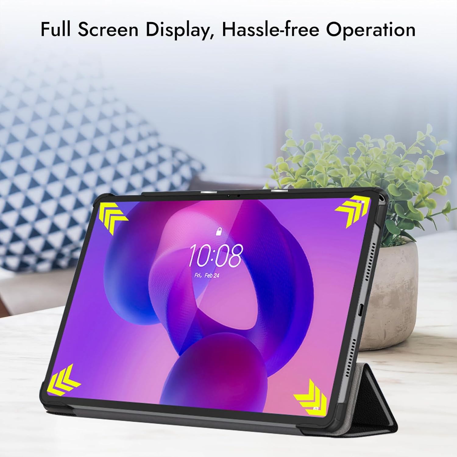 Husa pentru Lenovo Idea Tab 11 tip stand functie sleep/wake-up, protectie 360 - negru