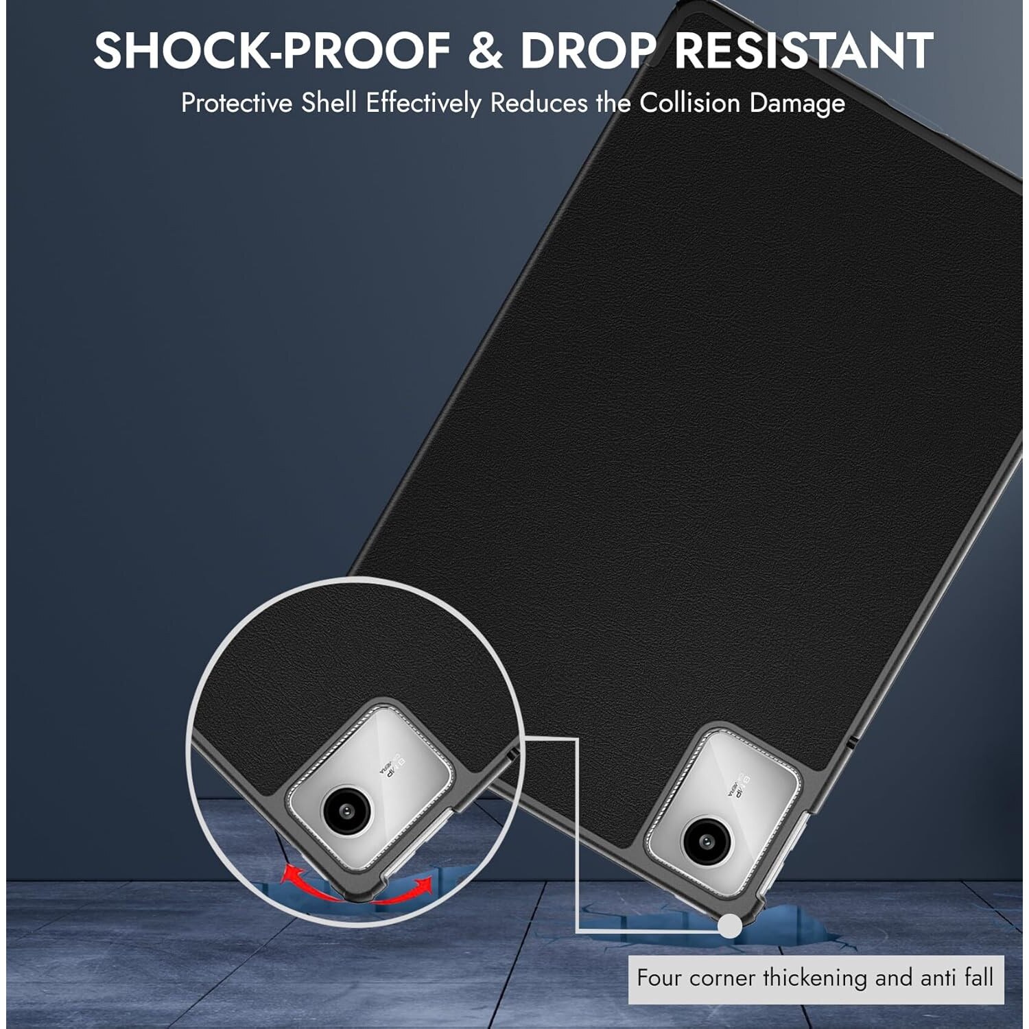 Husa pentru Lenovo Idea Tab 11 tip stand functie sleep/wake-up, protectie 360 - negru