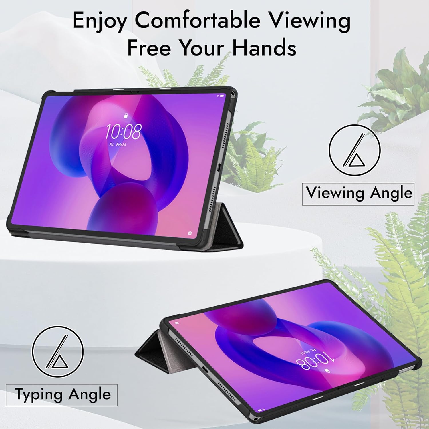 Husa pentru Lenovo Idea Tab 11 tip stand functie sleep/wake-up, protectie 360 - negru