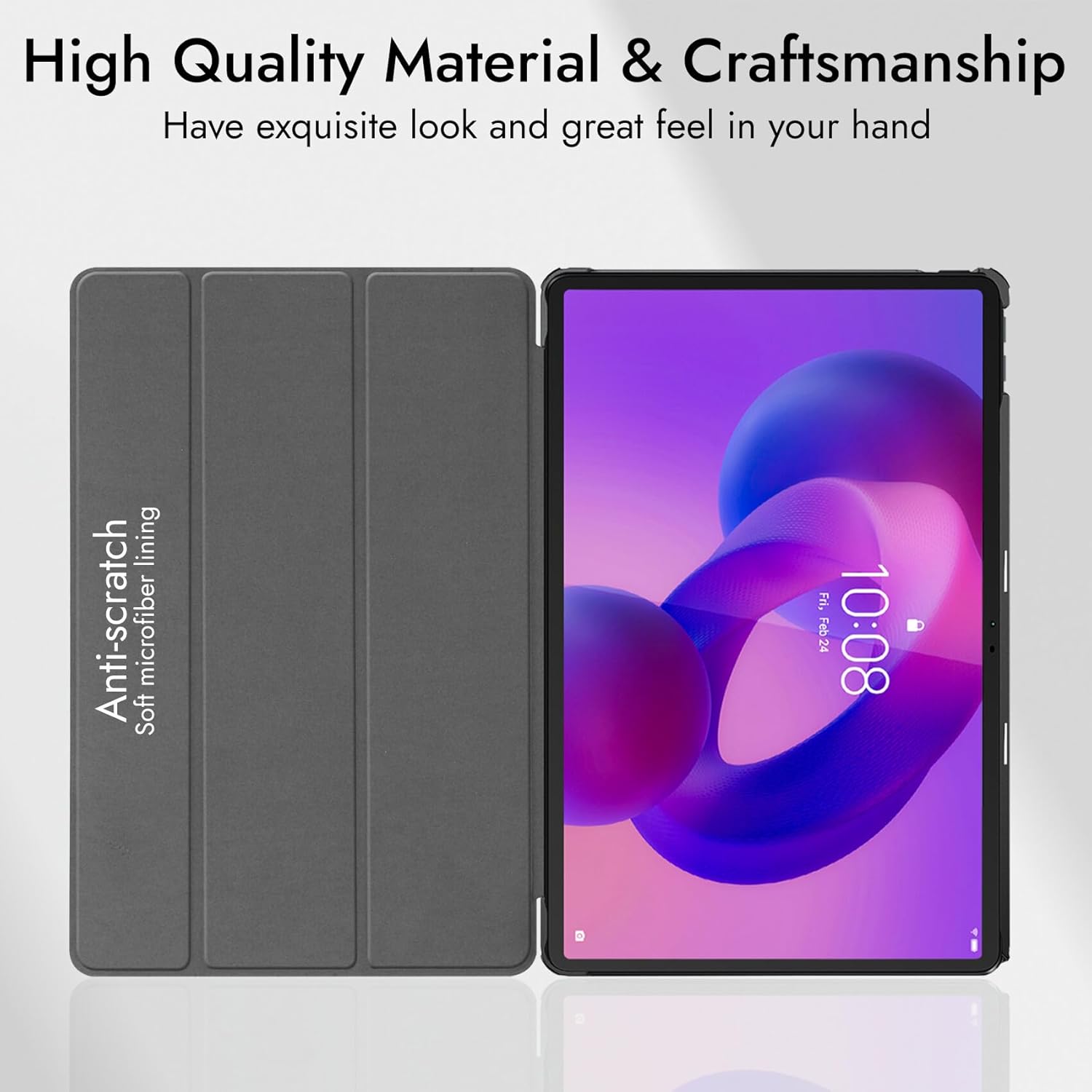 Husa pentru Lenovo Idea Tab 11 tip stand functie sleep/wake-up, protectie 360 - negru