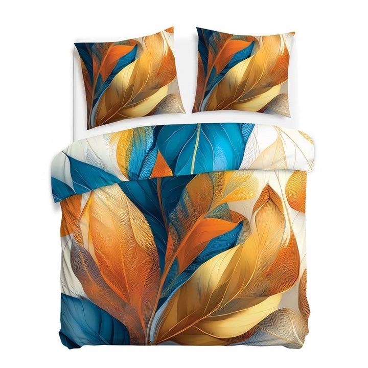 Darymex ágynemű szett, 160x200 cm + 2x70x80 cm, szatén pamut, arany mintás