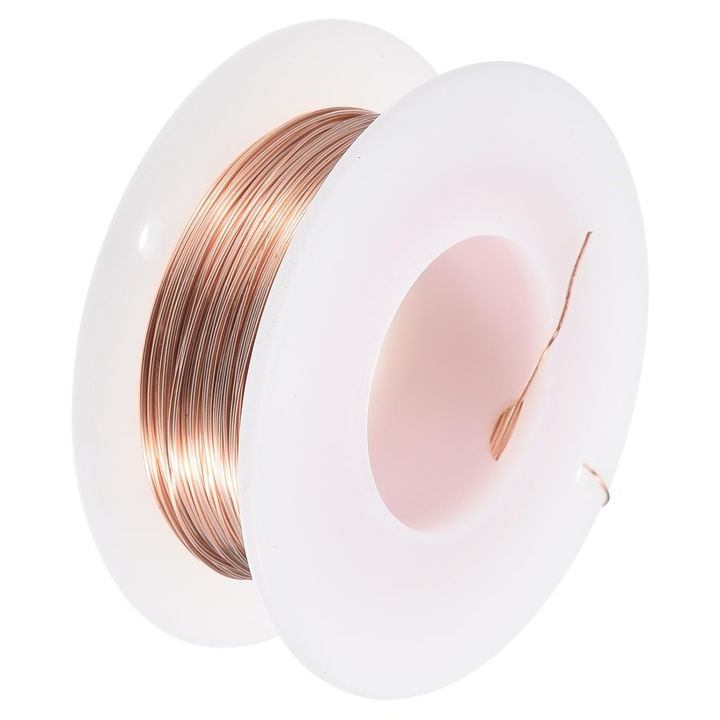 Емайлирана медна тел, Тел за конструкции, мед, хоби, 0.5 мм дебелина, 10 м, 22г, Златист