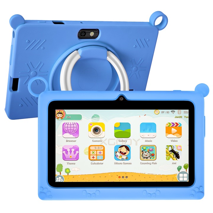 Tableta copii 7 inci，MUMOYAN Q11T Tableta Android 13, octa-core，8GB RAM，64GB，WIFI，Bluetooth, Albastru
