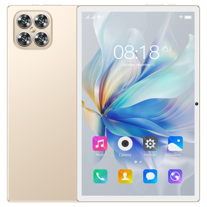 Tableta 10.1 inci, MUMOYAN, Cu SIM, Android 13, 12GB RAM, 128GB ROM, 1280x800 IPS, 6000mAh, 1280 x 800 Cu SIM 10.1 inch 128 GB, Aur