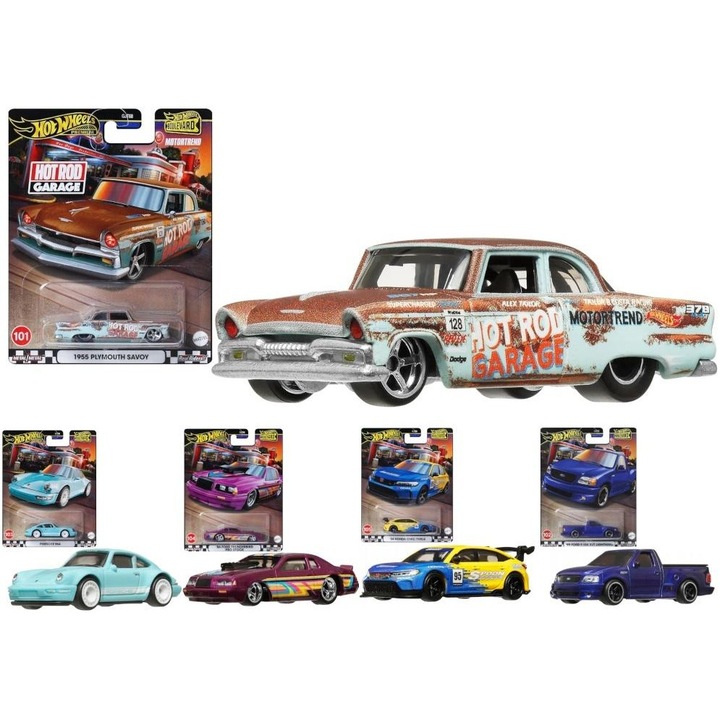 Set masinute Hot Wheels Premium Boulevard, 1:64, 5 modele, metal, detalii realiste, multicolor