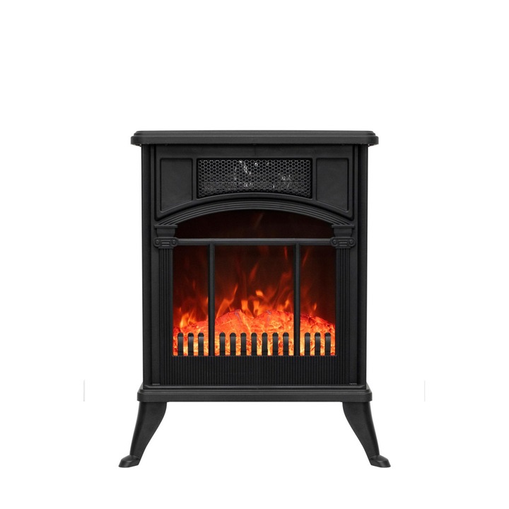 Електрическа декоративна камина Home FKK12, Свободностояща, 1900 W, 2 степени, горна точка на издухване